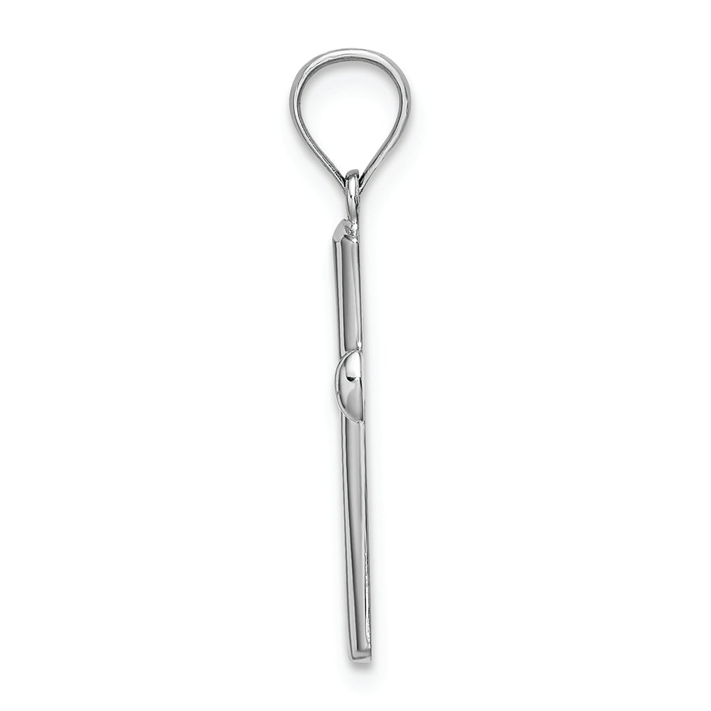 FJC Finejewelers 10k White Gold Beveled Cross with Round Tips Charm