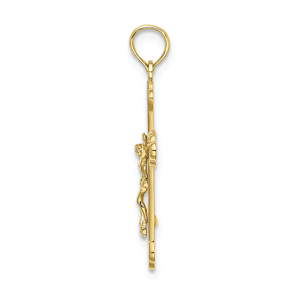 FJC Finejewelers 10k Yellow Gold Crucifix with Scroll Tips Charminri