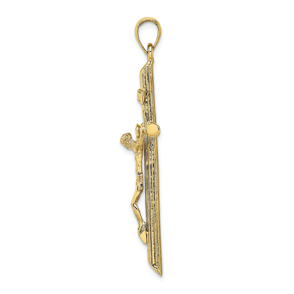 FJC Finejewelers 10k Yellow Gold Crucifix Charmtextured Cross