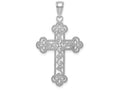 FJC Finejewelers 10k White Gold Tri-tipped Cross with Scroll Pattern Charm