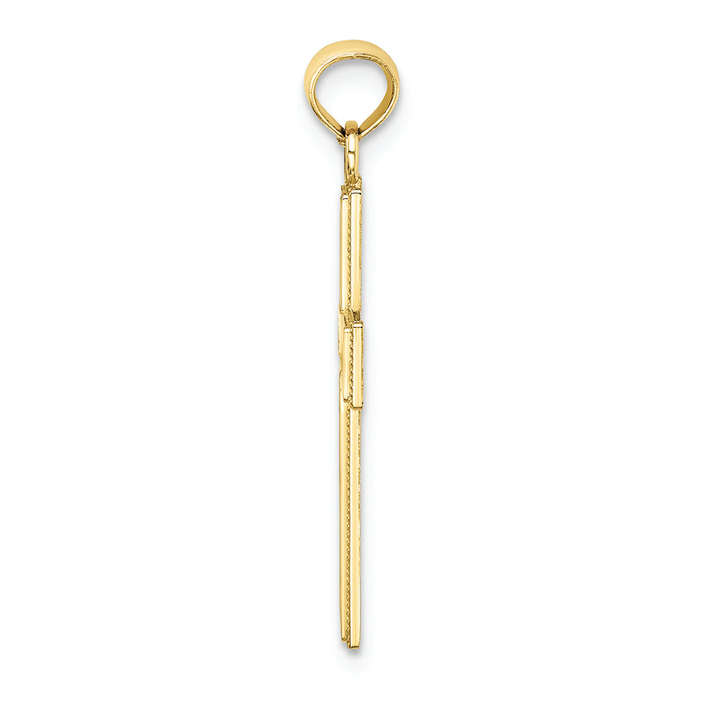 FJC Finejewelers 10k Yellow Gold Beaded Outlinefiligree Center Cross Charm