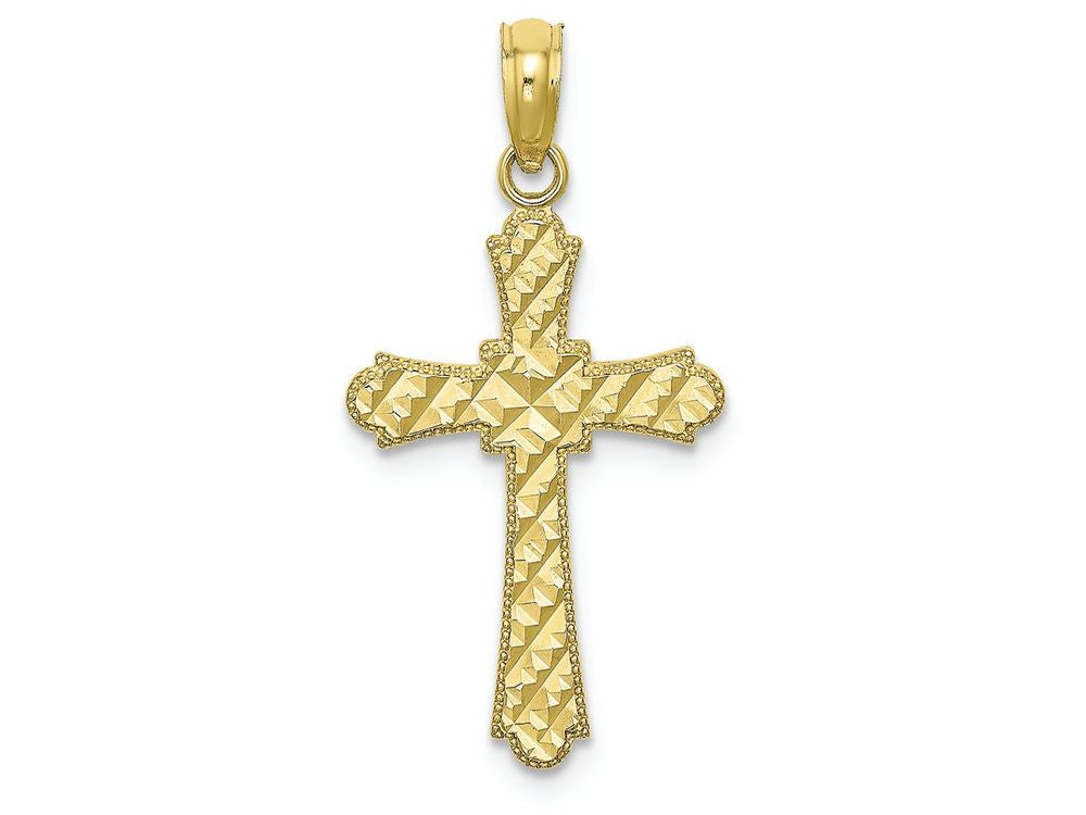FJC Finejewelers 10k Yellow Gold Bright Cut Marquis Shapes Cross Charm