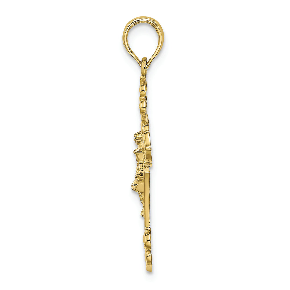 FJC Finejewelers 10k Yellow Gold Crucifix with Fancy Tips Charm