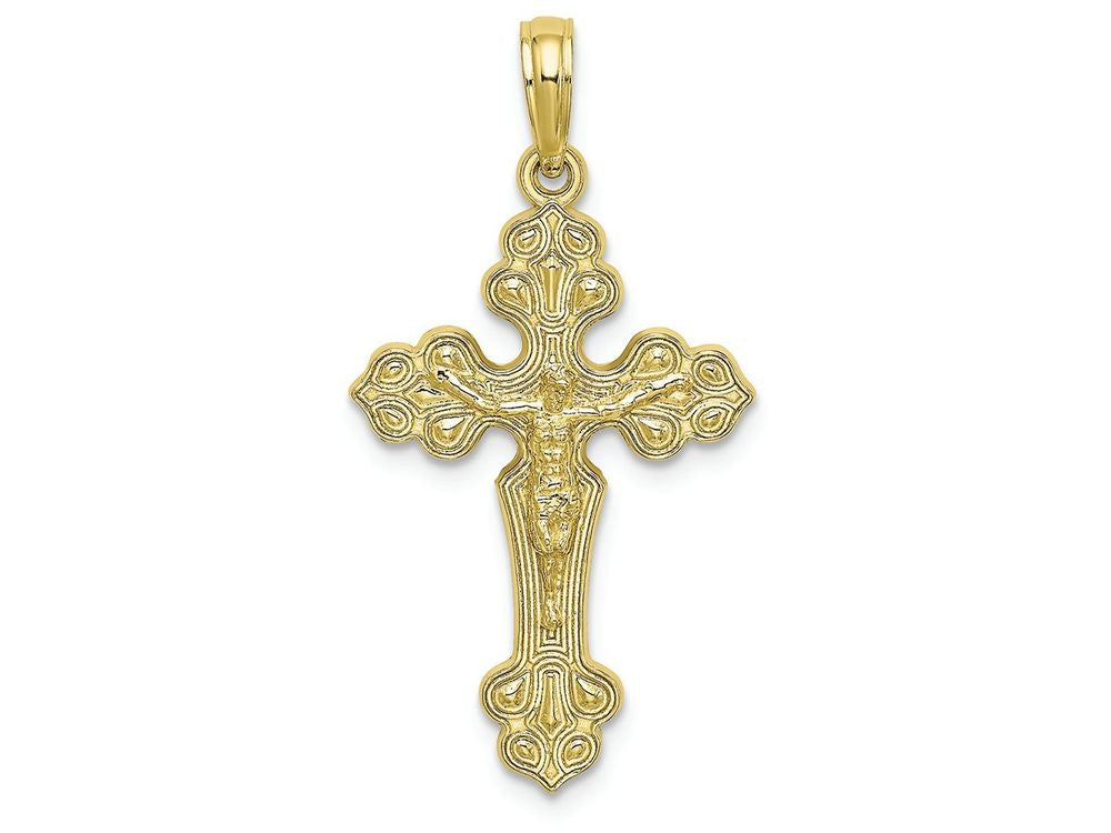 FJC Finejewelers 10k Yellow Gold Crucifix with Fancy Tips Charm