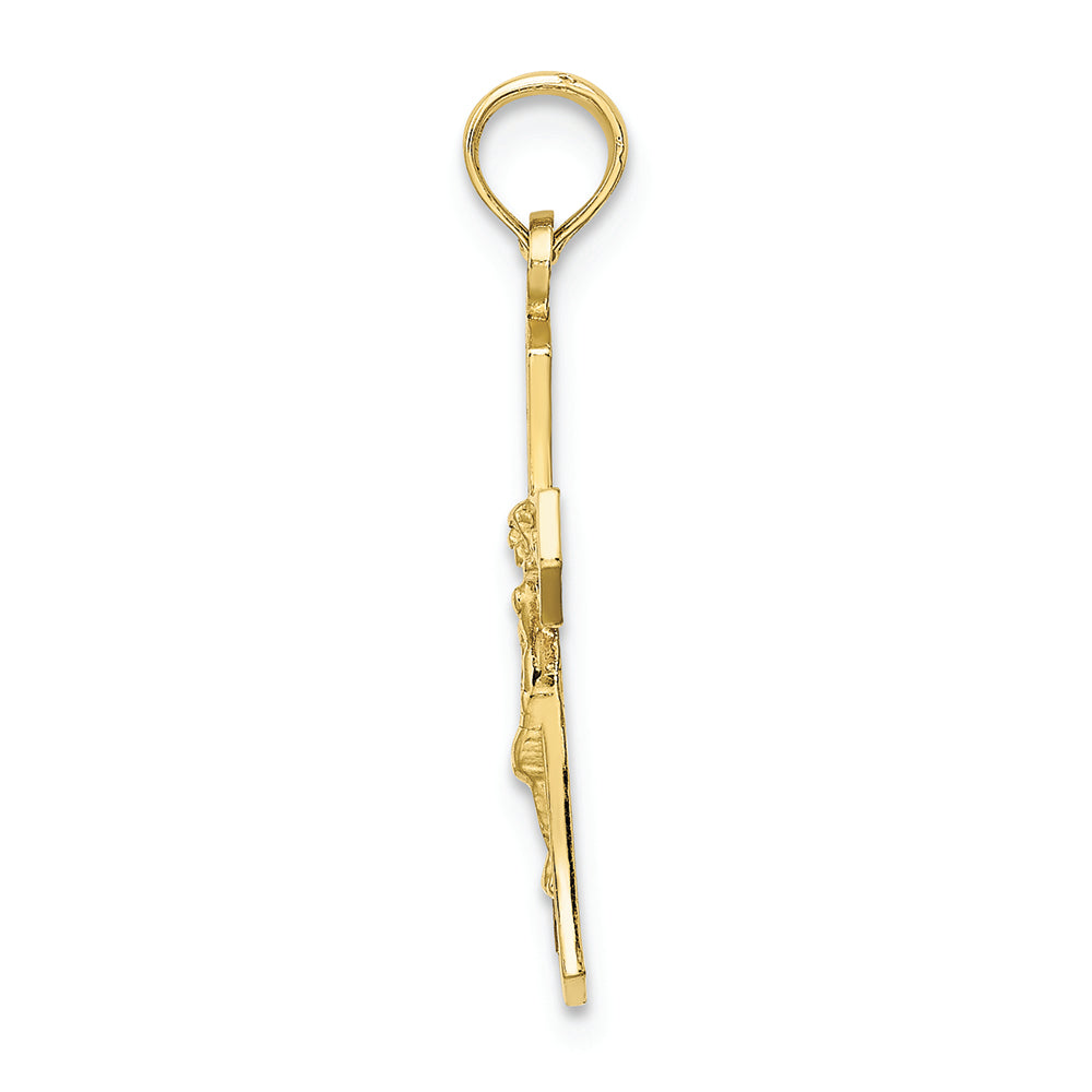 FJC Finejewelers 10k Yellow Gold Crucifixbeveled Edges Charm