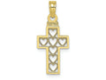 FJC Finejewelers 10k Yellow Gold Block Cross with Hearts Charm