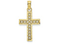 FJC Finejewelers 10k Yellow Gold Bright Cut Edge Filigree Center Cross Charm