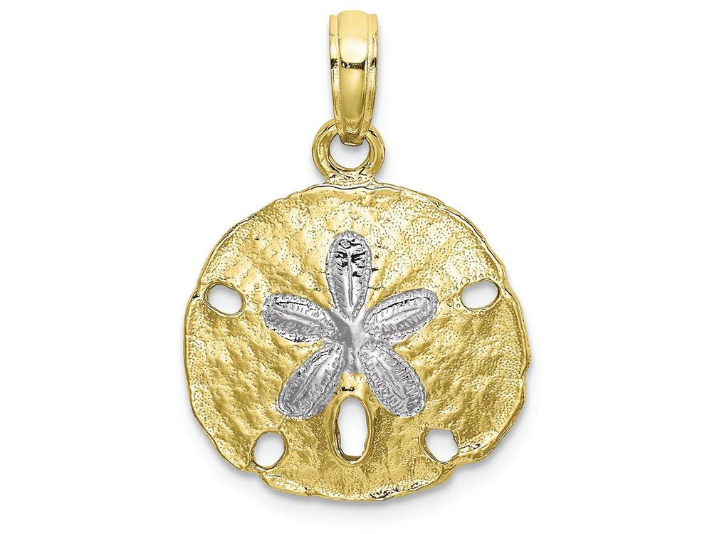 FJC Finejewelers 10k Yellow Gold Sand Dollar Polish with with Rhodium Charm
