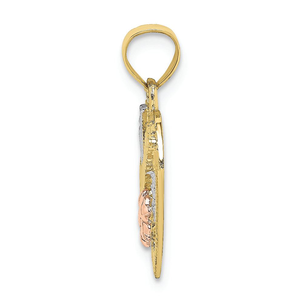 FJC Finejewelers 10k Two-tone Gold #1 Grandma In Hearttri-color Charm
