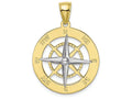 FJC Finejewelers 10k Two-tone Gold Nautical Compass White Needle Charm