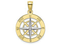 FJC Finejewelers 10k Two-tone Gold Nautical Compass White Needle Charm