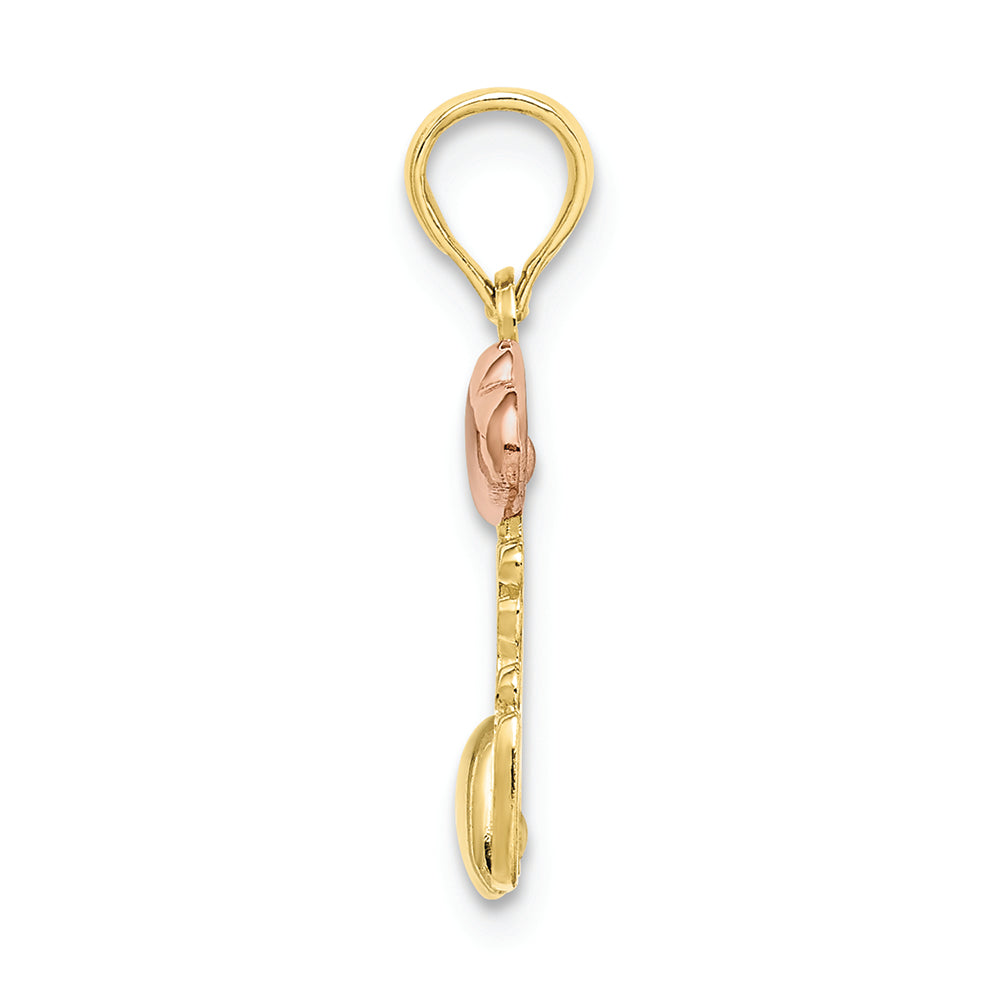 FJC Finejewelers 10k Two-tone Gold Two Tone I Love You with Pink White Hearts (tri-color) Charm