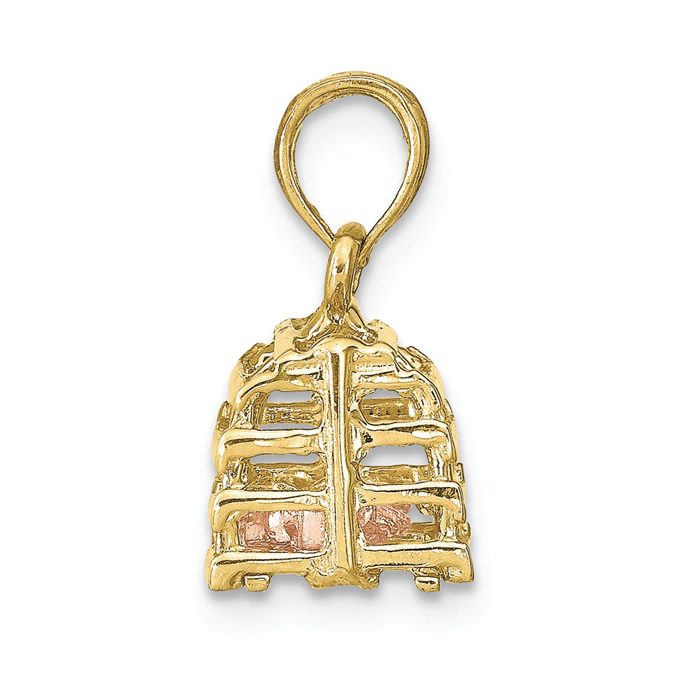 FJC Finejewelers 10k Two-tone Gold 3d Lobster(pink)in Trap Moveable Charm