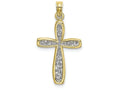 FJC Finejewelers 10k Yellow Gold Cross Filigree Center Yellow Border Charm