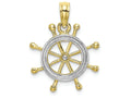 FJC Finejewelers 10k Two-tone Gold Ship Wheel Two-color Charm