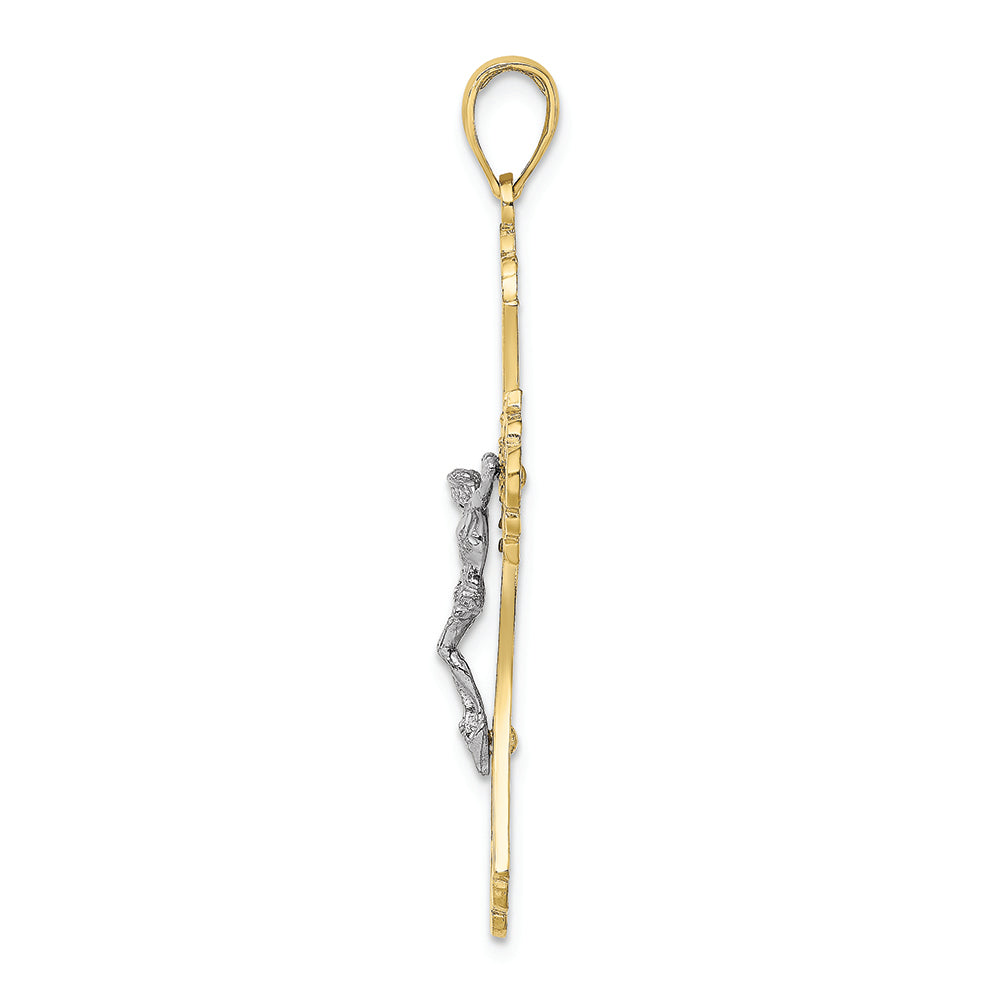 FJC Finejewelers 10k Two-tone Gold Crucifix Jesus Charm