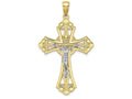 FJC Finejewelers 10k Two-tone Gold Crucifix Jesus Charm