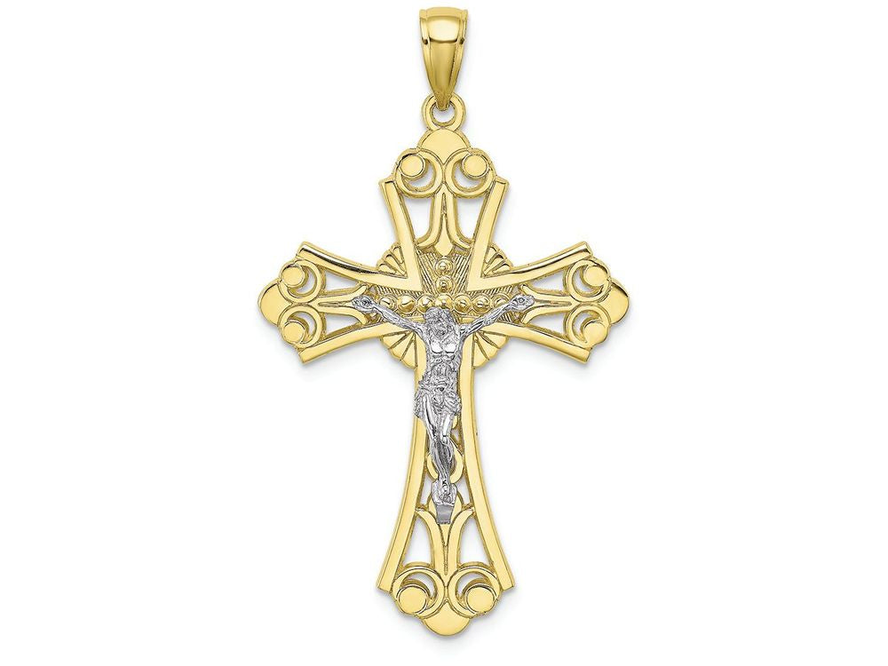 FJC Finejewelers 10k Two-tone Gold Crucifix Jesus Charm
