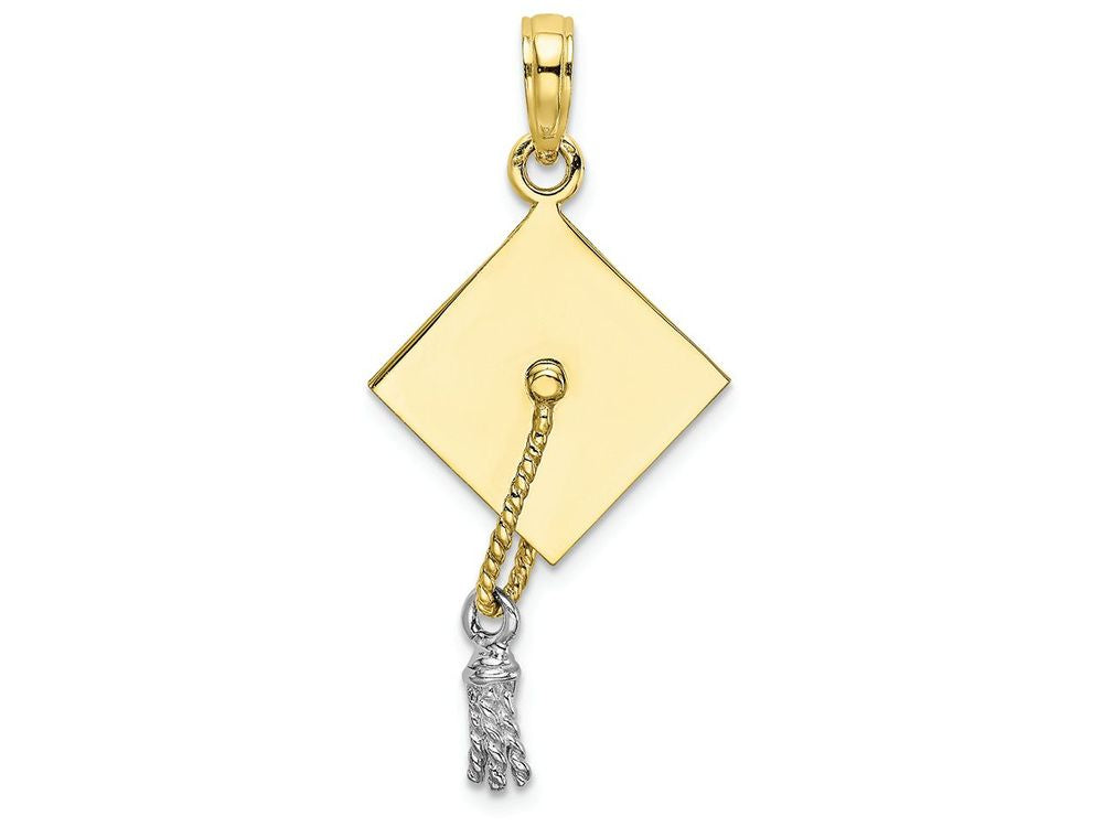 FJC Finejewelers 10k Two-tone Gold 3d Graduation Cap with Rh Moveable Tassle Charm