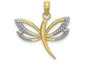 FJC Finejewelers 10k Two-tone Gold Dragonfly with Wingstwo-color Charm