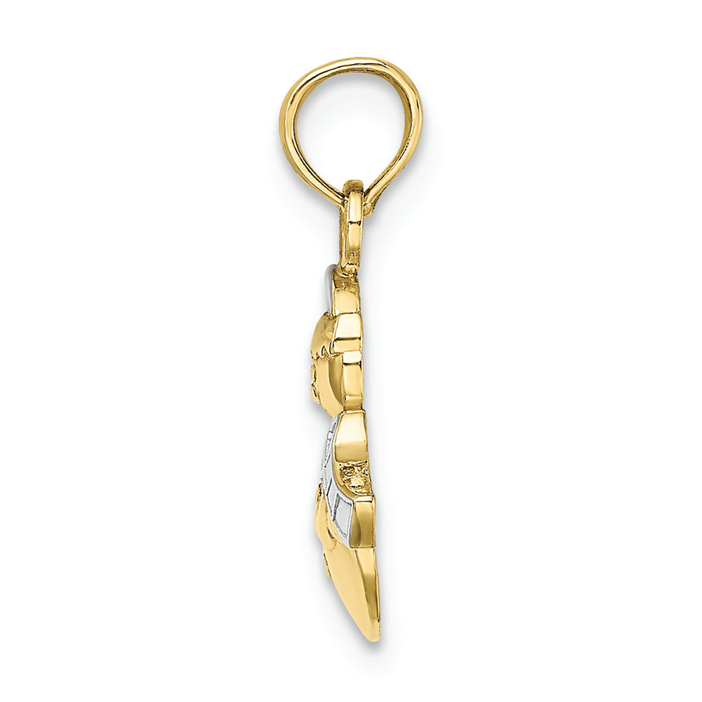 FJC Finejewelers 10k Yellow Gold with with Rhodium Snowman Charm