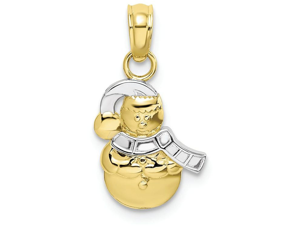 FJC Finejewelers 10k Yellow Gold with with Rhodium Snowman Charm