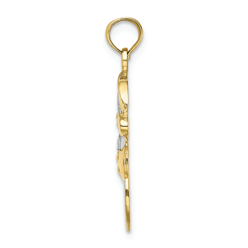FJC Finejewelers 10k Yellow Gold with with Rhodium Snowman Charm