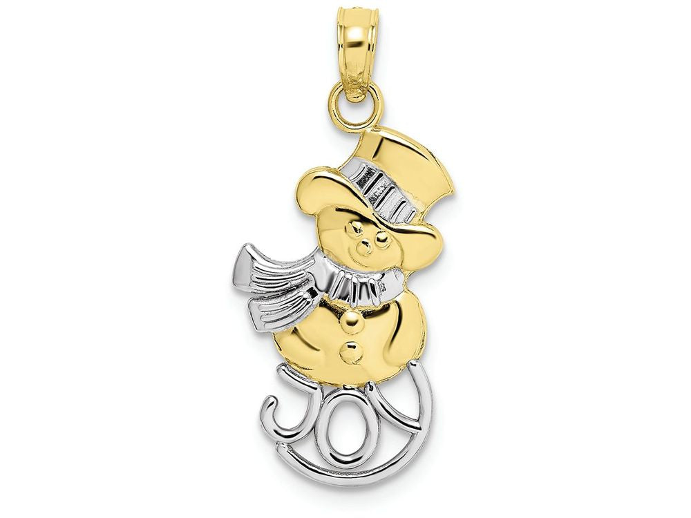 FJC Finejewelers 10k Yellow Gold with with Rhodium Snowman Charm