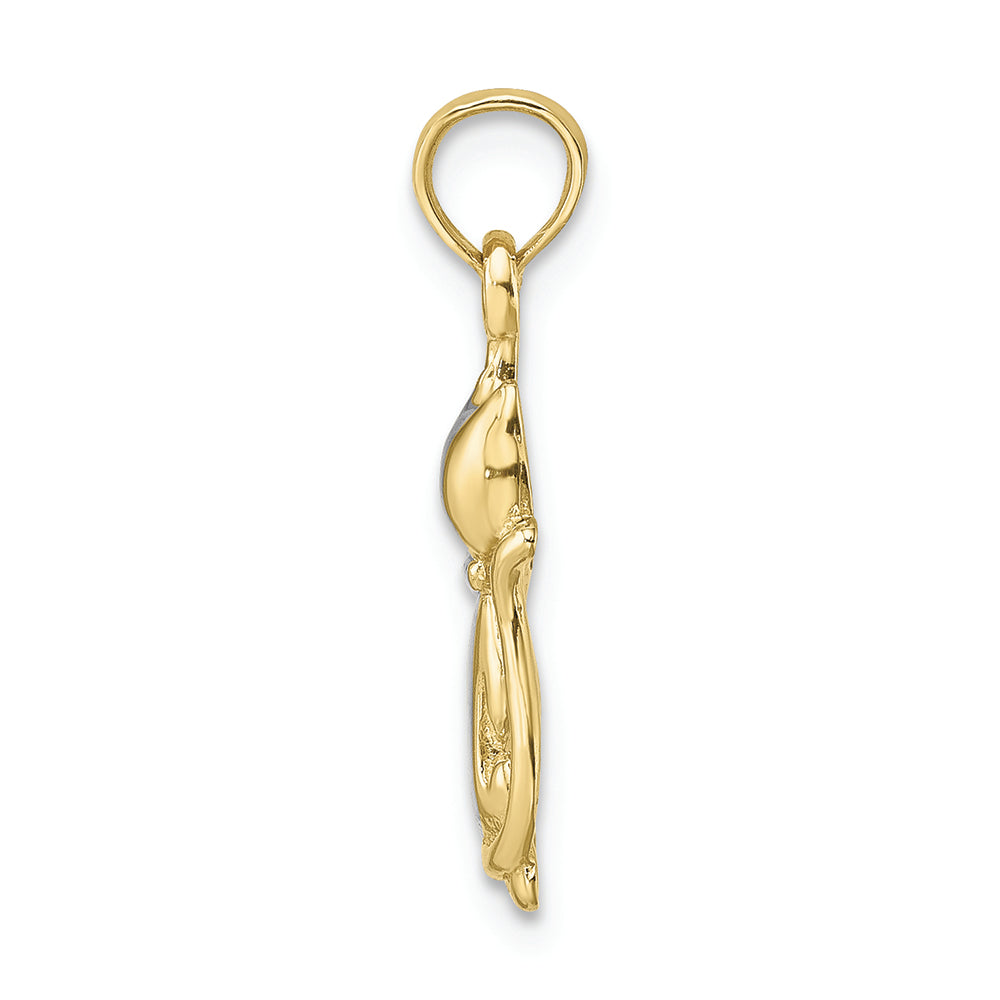 FJC Finejewelers 10k Yellow Gold with with Rhodium Cat with Baby Silhouette Charm White Yellow Cat