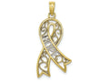 FJC Finejewelers 10k Yellow Gold Filigree Ribbon Hopetwo-color Charm