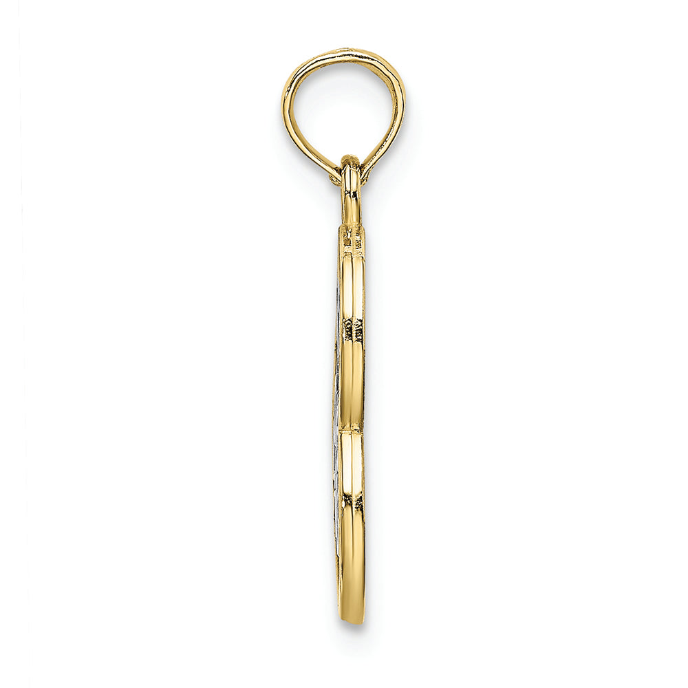 FJC Finejewelers 10k Two-tone Gold Live Love Laugh In Hearttwo-color Charm