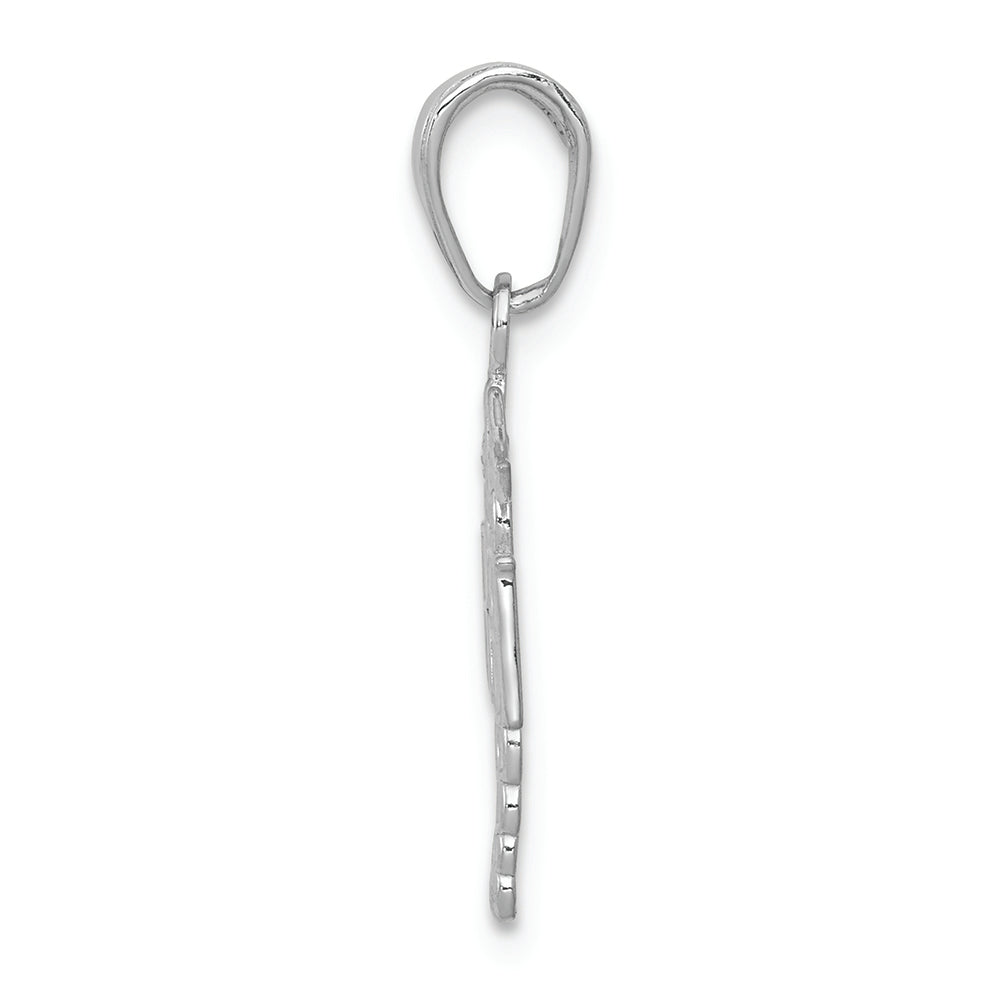 FJC Finejewelers 10k White Gold Rn Caduceus Charm
