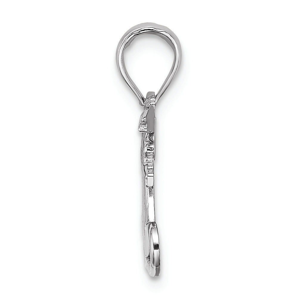 FJC Finejewelers 10k White Gold Mom Below 2 Angels Holding A Heart Charm