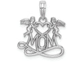 FJC Finejewelers 10k White Gold Mom Below 2 Angels Holding A Heart Charm