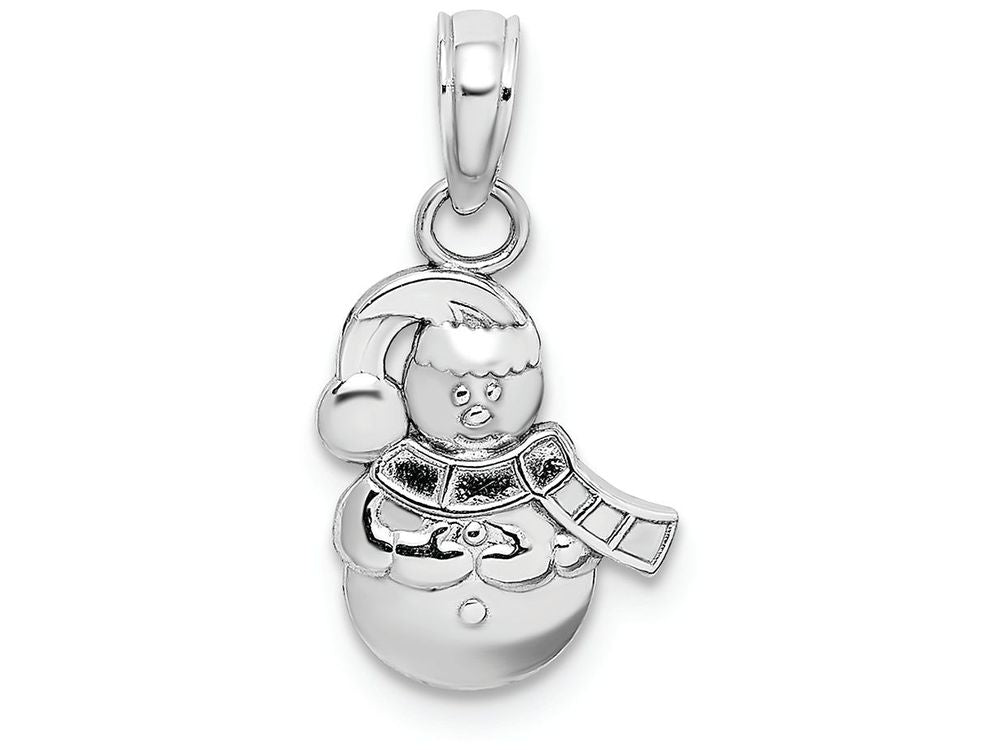 FJC Finejewelers 10k White Gold Snowman with Scarf Hat Charm