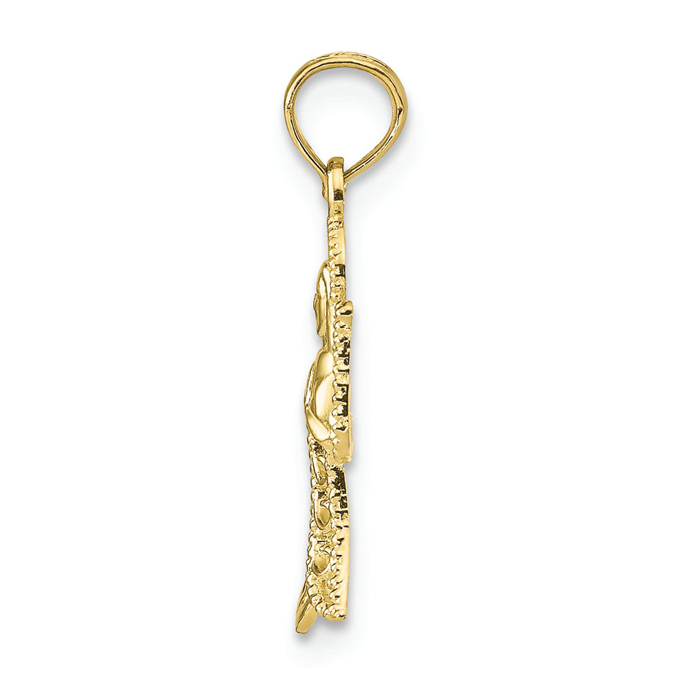 FJC Finejewelers 10k Yellow Gold Angel with Filigree Cut-out Wings Textured Charm