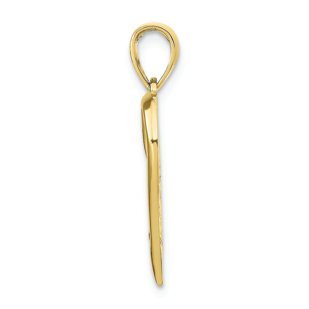 FJC Finejewelers 10k Yellow Gold Heart with Xo Side Polish Charm