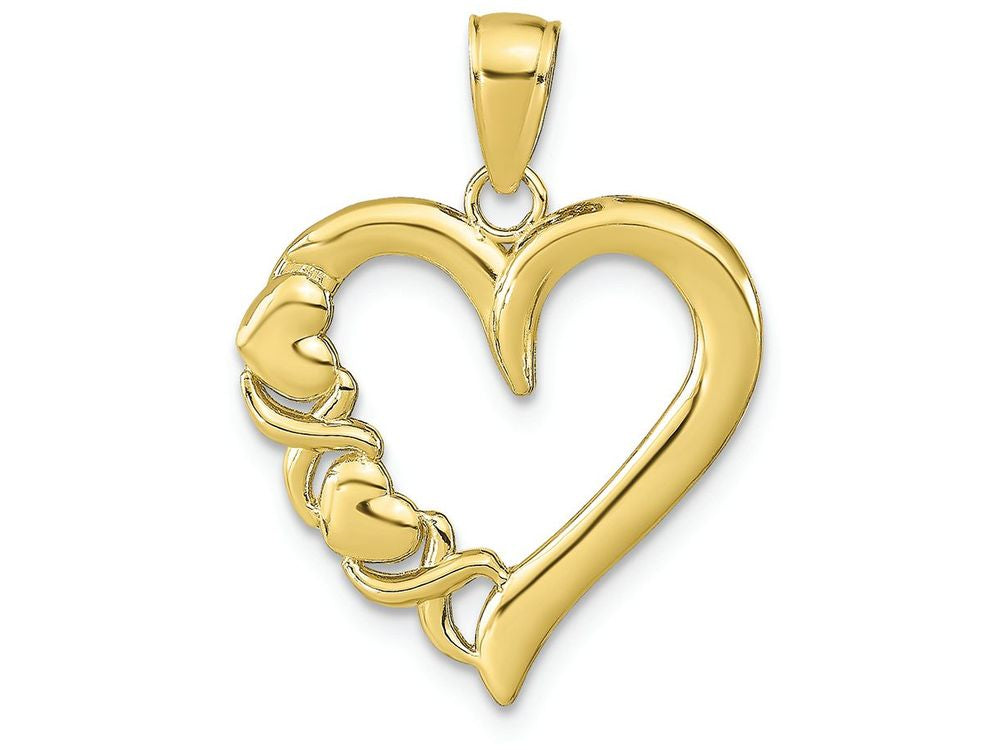 FJC Finejewelers 10k Yellow Gold Heart with Xo Side Polish Charm