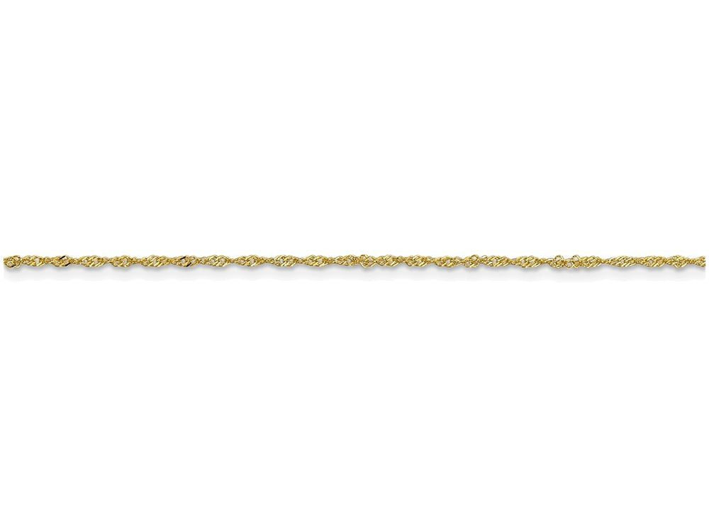 FJC Finejewelers 9 Inch 10k 1.10mm Singapore Chain Ankle Bracelet (Smaller Ankles)