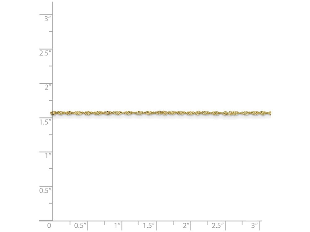 FJC Finejewelers 9 Inch 10k 1.10mm Singapore Chain Ankle Bracelet (Smaller Ankles)