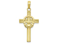 FJC Finejewelers 10k Yellow Gold Polished Claddagh Cross Charm