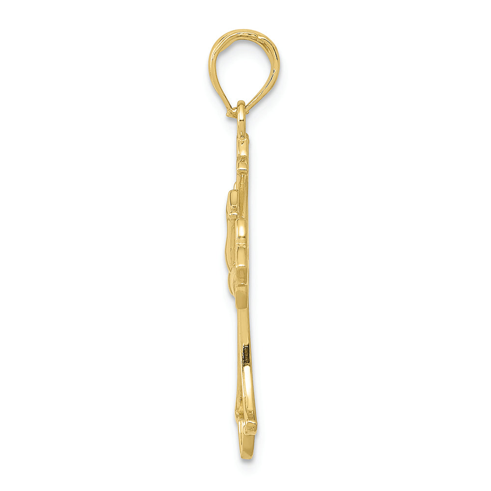 FJC Finejewelers 10k Yellow Gold Cross with Dove Center Charm