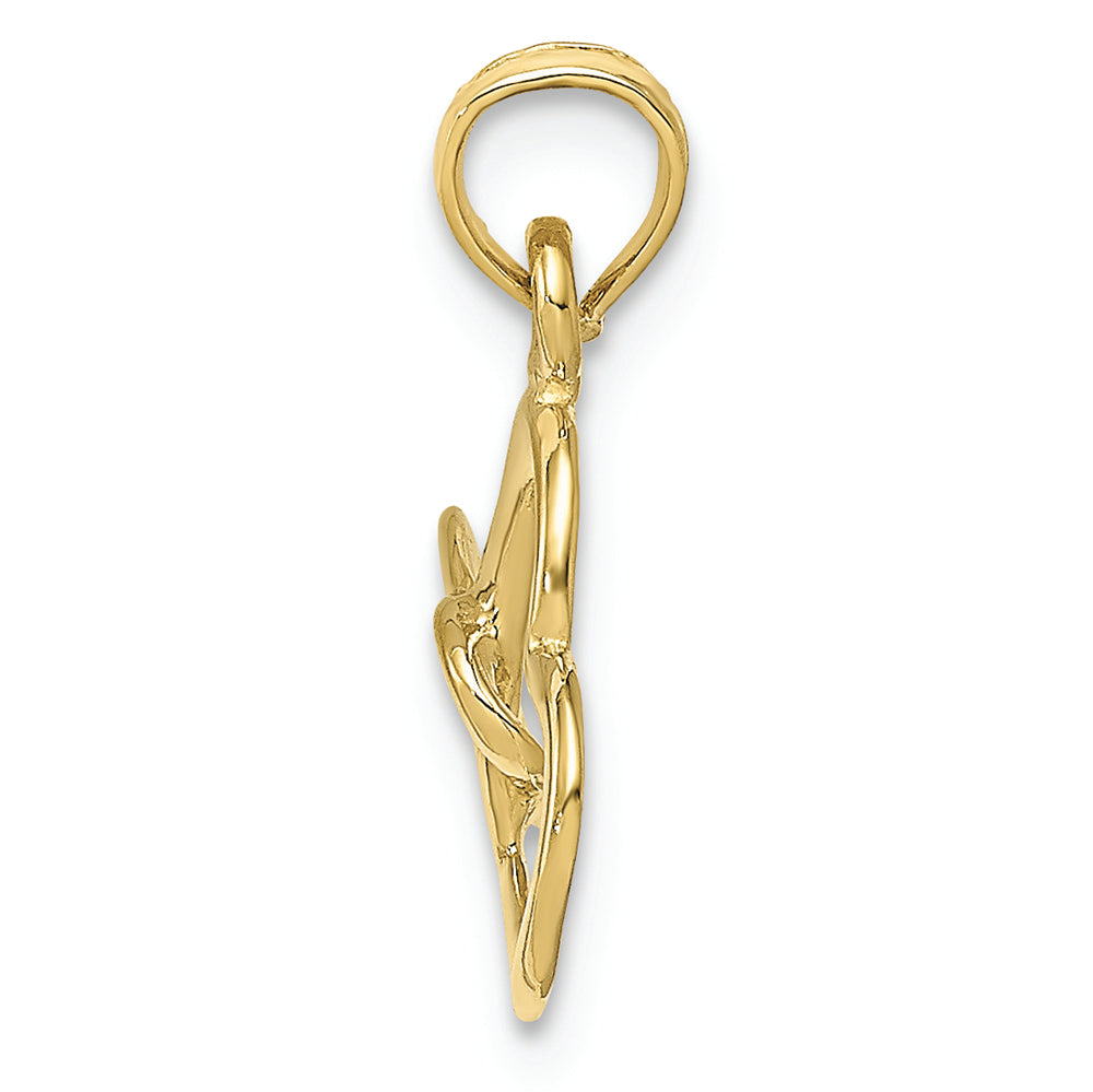FJC Finejewelers 10k Yellow Gold Double Hearts Intertwined Polish Charm