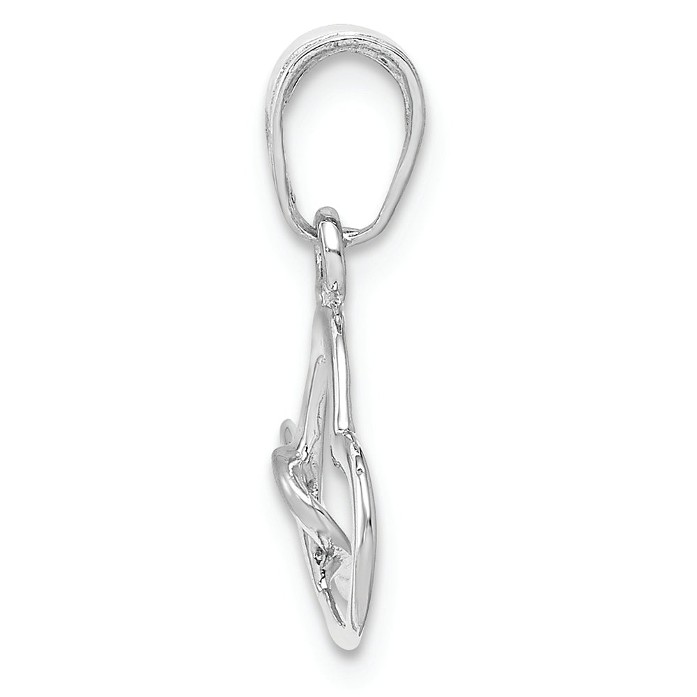 FJC Finejewelers 10k White Gold Double Hearts Intertwined Polish Charm