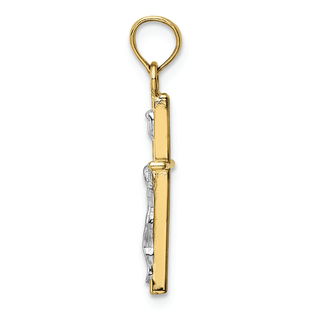 FJC Finejewelers 10k Two-tone Gold Stick Cross Crucifix Inri Charm