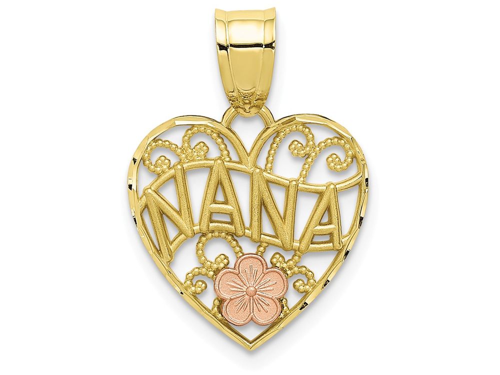 FJC Finejewelers 10k Two-tone Gold Nana Heart Charm