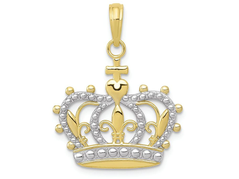 FJC Finejewelers 10k Yellow Gold with with Rhodium Crown Charm