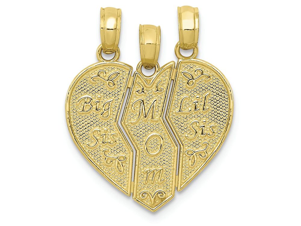 FJC Finejewelers 10k Yellow Gold Break-apart Big Sis  Mom  Lil Sis Charm