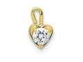 FJC Finejewelers 10k Yellow Gold April Synthetic Birth Month Stone Heart Charm