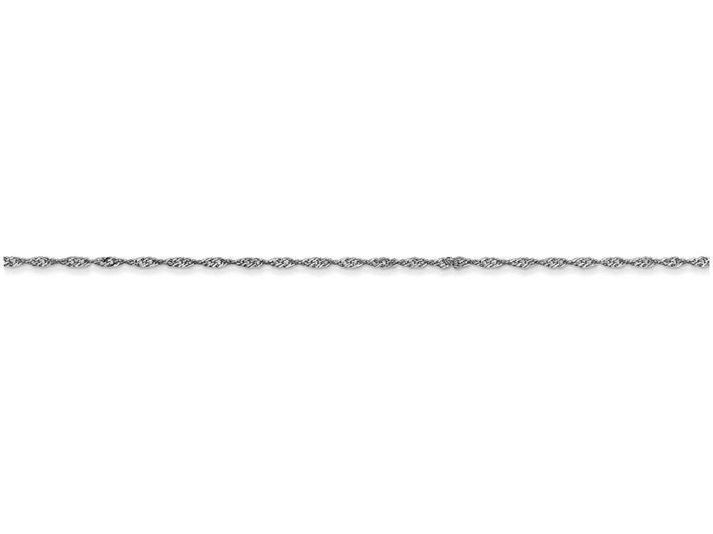 FJC Finejewelers 18 Inch 14k White Gold 1mm Singapore Chain Necklace (carded)